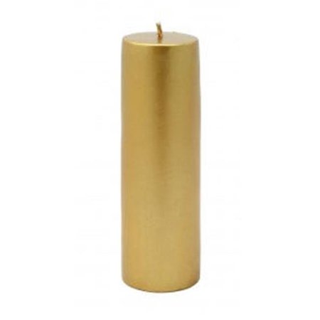 ZEST CANDLE Zest Candle CPZ-124-24 2 x 6 in. Metallic Bronze Gold Pillar Candle -24pcs-Case - Bulk CPZ-124_24